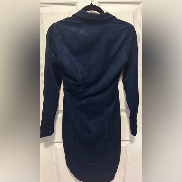 Anthropologie Maeve Navy WinchesterTie Front Corduroy Dress 0 - Picture 4 of 8